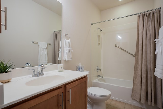 827 Purple Aster Dr, Bernalillo, NM 87004 - bathroom featuring vanity, shower / tub combo with curtain, and tile patterned floors
