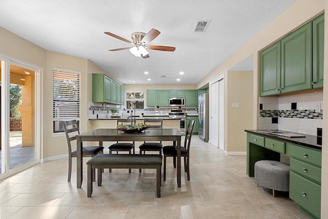 4432 La Paloma Rd NW, Albuquerque, NM 87120 - dining space featuring a ceiling fan and recessed lighting