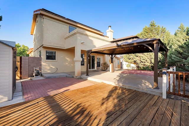4432 La Paloma Rd NW, Albuquerque, NM 87120 - wooden terrace with a gazebo and a patio