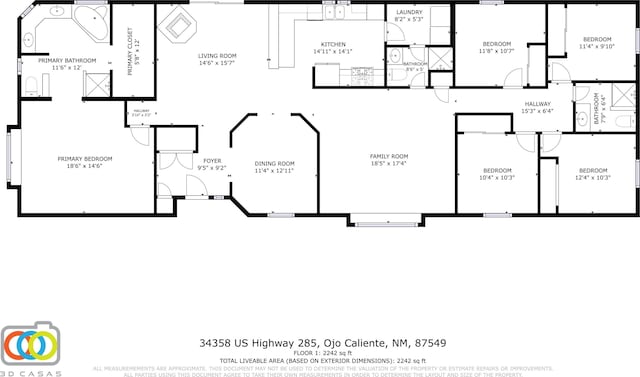 34358 US Highway 285, Ojo Caliente, NM 87549 - view of property floor plan