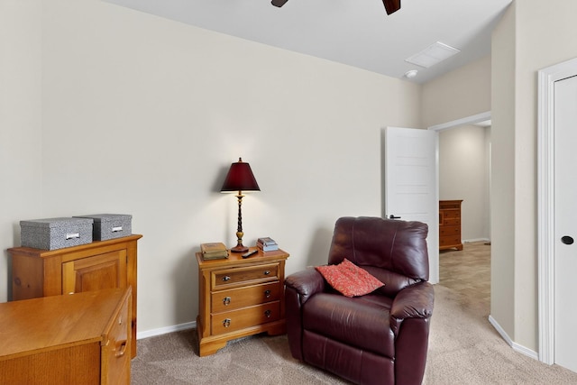 4276 Crowned Eagle Loop NE, Rio Rancho, NM 87144 - living area with light carpet and ceiling fan