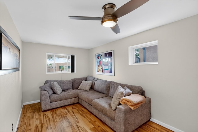 1308 Boatright Dr NE, Albuquerque, NM 87112 - living area featuring plenty of natural light, light wood-style floors, and a ceiling fan