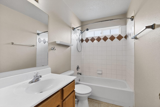 5508 Carefree Ave NW, Albuquerque, NM 87120 - bathroom featuring vanity, shower / bath combination, tile patterned floors, and a textured wall