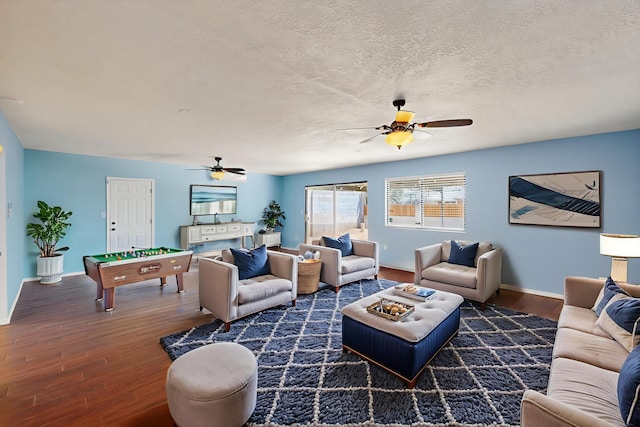 12208 Phoenix Ave NE, Albuquerque, NM 87112 - living room with ceiling fan, wood finished floors, and billiards