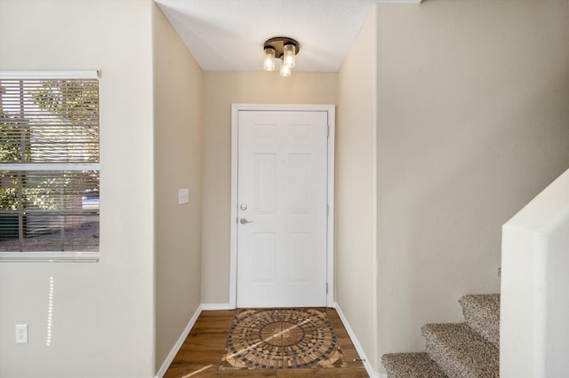 5478 Salem Ct NE, Rio Rancho, NM 87144 - doorway featuring wood finished floors and stairway