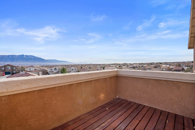 5478 Salem Ct NE, Rio Rancho, NM 87144 - wooden deck with a mountain view and a residential view