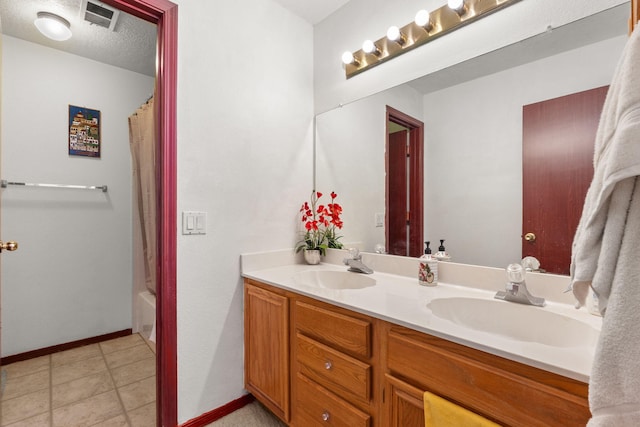 7824 Snowberry St NW, Albuquerque, NM 87120 - full bathroom featuring double vanity and shower / bath combination with curtain