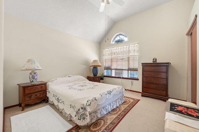 7824 Snowberry St NW, Albuquerque, NM 87120 - bedroom with carpet floors, vaulted ceiling, ceiling fan, and cooling unit