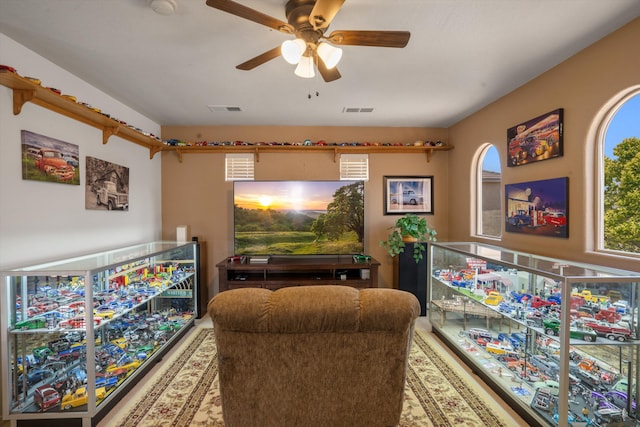 1417 Montiano Loop SE, Rio Rancho, NM 87124 - sitting room featuring ceiling fan