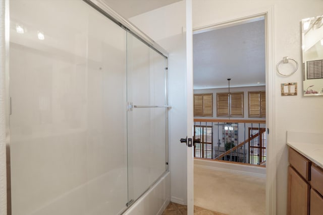 1417 Montiano Loop SE, Rio Rancho, NM 87124 - full bath with vanity and shower / bath combination with glass door