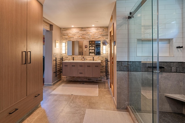15 Sunset Blvd, Placitas, NM 87043 - full bath featuring vanity and a shower stall