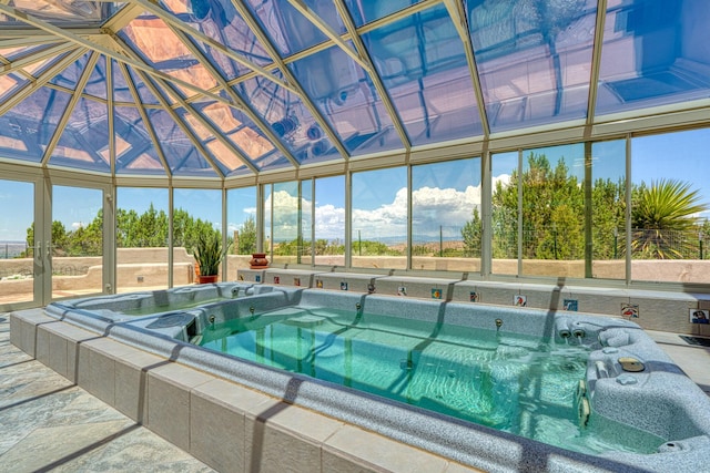 15 Sunset Blvd, Placitas, NM 87043 - view of swimming pool featuring an indoor hot tub