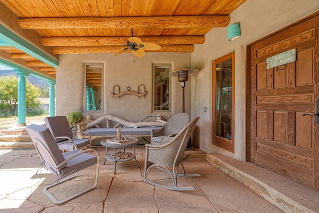 15 Sunset Blvd, Placitas, NM 87043 - view of patio featuring outdoor lounge area and ceiling fan