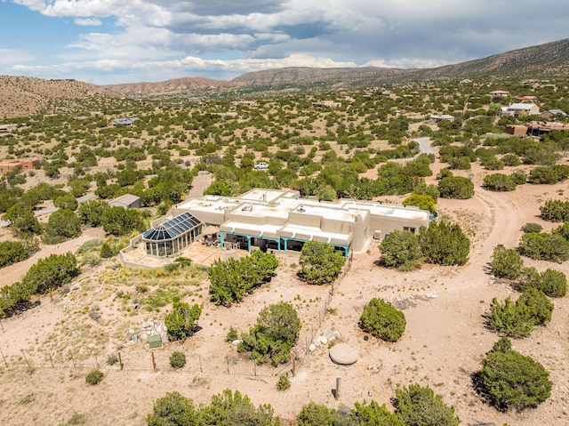 15 Sunset Blvd, Placitas, NM 87043 - aerial view of property and surrounding area featuring a mountainous background and a desert landscape