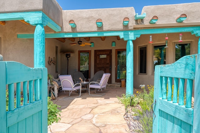 15 Sunset Blvd, Placitas, NM 87043 - view of patio / terrace featuring ceiling fan