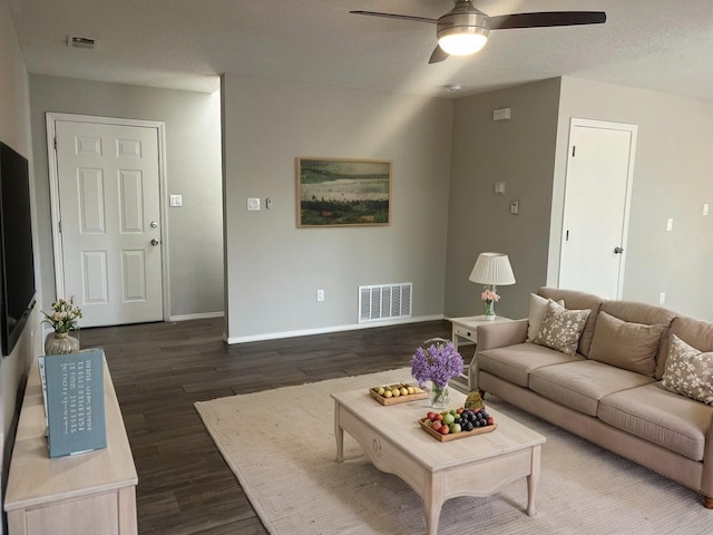 3005 Quail Point Dr, Albuquerque, NM 87120 - living area with ceiling fan and dark wood finished floors
