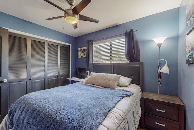 4320 Blumenshine Cir SW, Albuquerque, NM 87105 - bedroom with a closet and ceiling fan