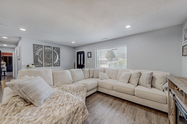 4320 Blumenshine Cir SW, Albuquerque, NM 87105 - living room with wood finished floors and recessed lighting