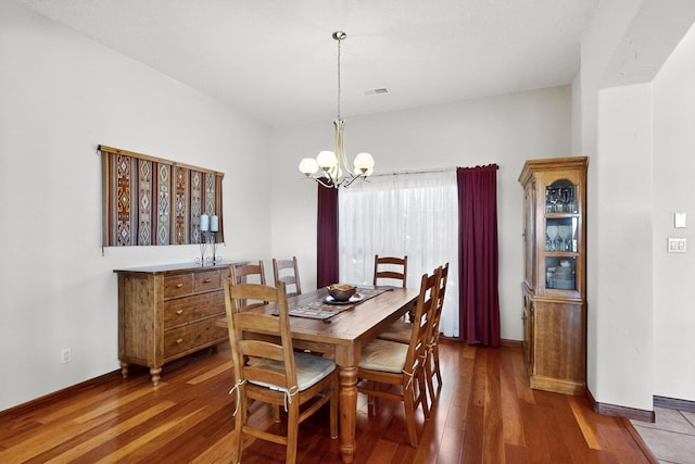 8712 Sandwater Rd NW, Albuquerque, NM 87120 - dining area featuring a chandelier and wood finished floors