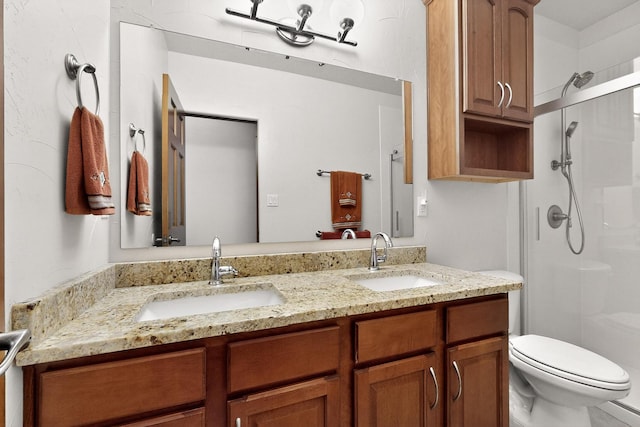 8712 Sandwater Rd NW, Albuquerque, NM 87120 - full bathroom featuring a shower stall and double vanity