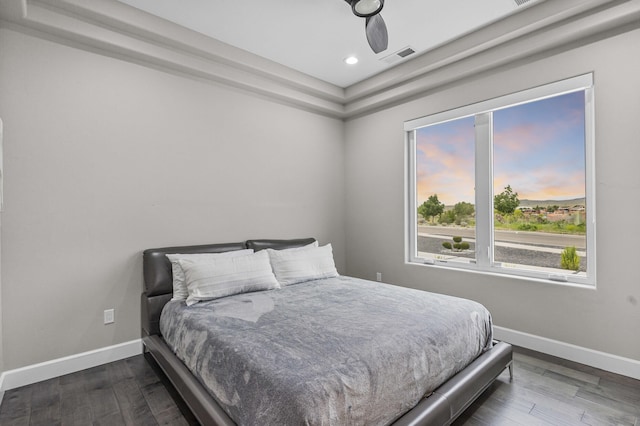7900 Aguila St NW, Albuquerque, NM 87120 - bedroom featuring dark wood-style floors and recessed lighting