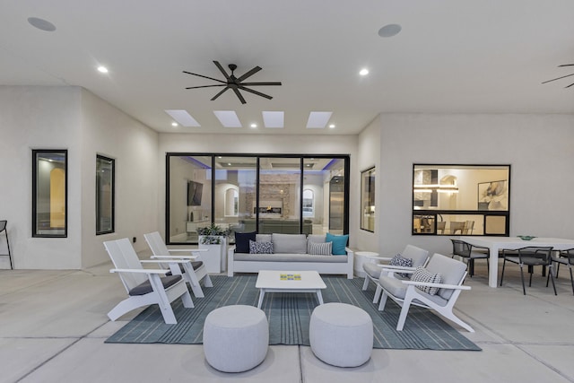 7900 Aguila St NW, Albuquerque, NM 87120 - view of patio / terrace featuring outdoor lounge area, a ceiling fan, and outdoor dining area