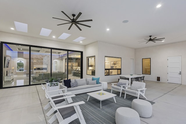 7900 Aguila St NW, Albuquerque, NM 87120 - living room with ceiling fan and recessed lighting