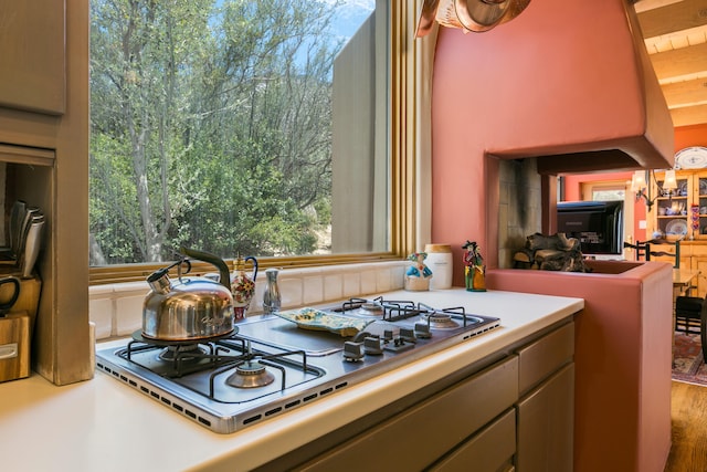213 Spring Creek Pl NE, Albuquerque, NM 87122 - kitchen with stainless steel gas cooktop and light countertops