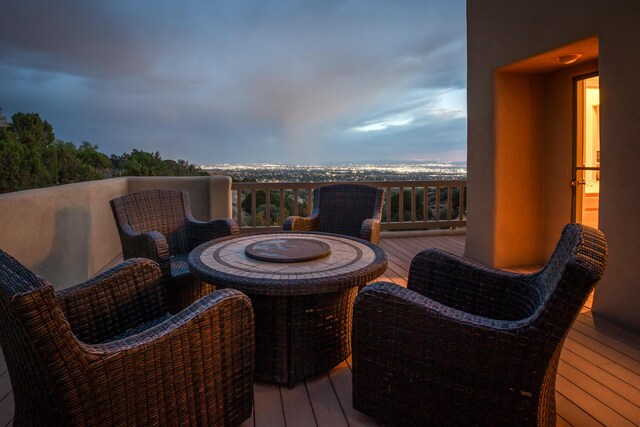 213 Spring Creek Pl NE, Albuquerque, NM 87122 - view of wooden balcony featuring a wooden deck