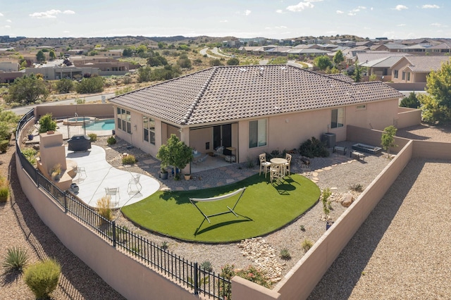 6417 Kings Cyn NE, Rio Rancho, NM 87144 - aerial perspective of suburban area featuring a pool