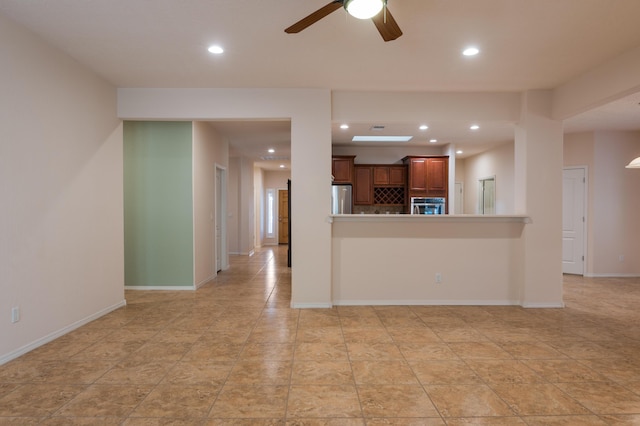 959 Salt Cedar Ct, Bernalillo, NM 87004 - unfurnished living room with recessed lighting and a ceiling fan