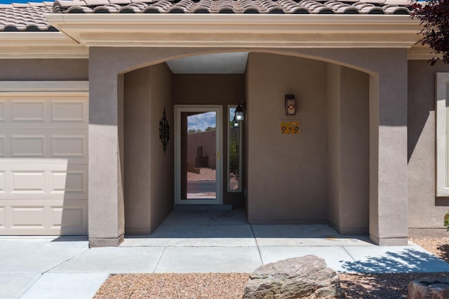 959 Salt Cedar Ct, Bernalillo, NM 87004 - entrance to property with a tiled roof and stucco siding