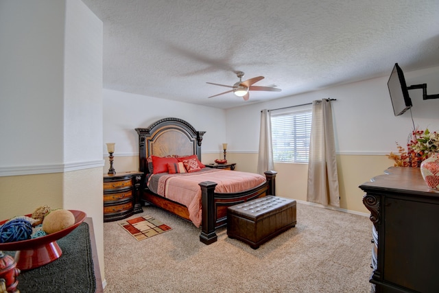 7024 Tree Line Ave NW, Albuquerque, NM 87114 - bedroom with carpet flooring, a textured ceiling, and a ceiling fan
