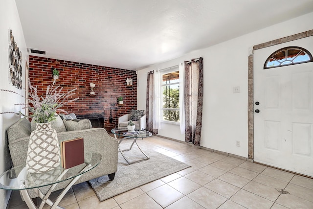 9418 Cordova Ave NE, Albuquerque, NM 87112 - entryway featuring tile patterned flooring and brick wall