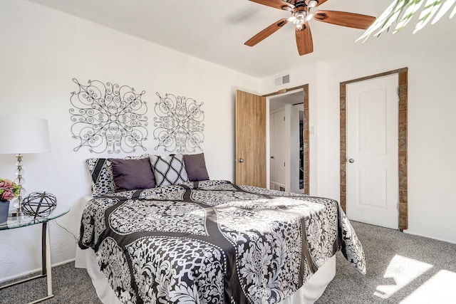 9418 Cordova Ave NE, Albuquerque, NM 87112 - carpeted bedroom with a ceiling fan