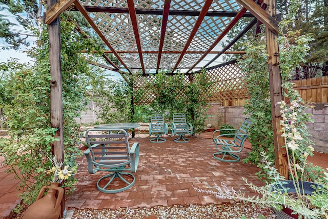 7719 Euclid Ave NE, Albuquerque, NM 87110 - view of patio / terrace featuring a pergola