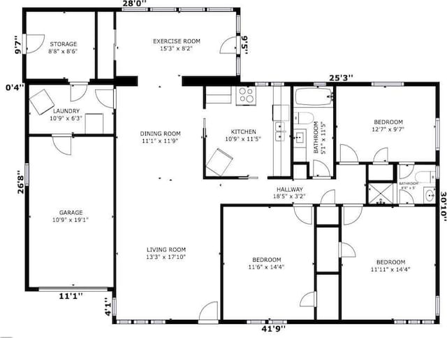 7719 Euclid Ave NE, Albuquerque, NM 87110 - view of home floor plan