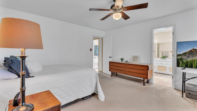 13101 Comanche Rd NE, Albuquerque, NM 87111 - bedroom featuring carpet flooring, ensuite bathroom, and a ceiling fan
