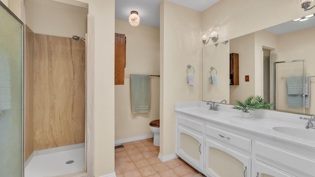 13101 Comanche Rd NE, Albuquerque, NM 87111 - full bath featuring a shower stall, double vanity, and tile patterned flooring