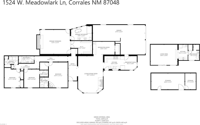 1524 W Meadowlark Ln, Corrales, NM 87048 - view of home floor plan