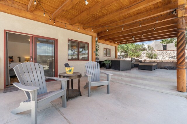1524 W Meadowlark Ln, Corrales, NM 87048 - view of patio / terrace featuring an outdoor living space