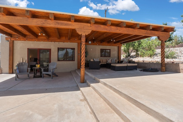 1524 W Meadowlark Ln, Corrales, NM 87048 - view of patio / terrace featuring outdoor lounge area