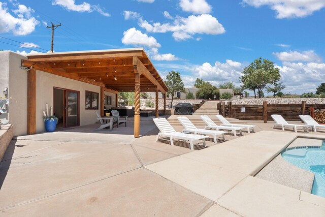 1524 W Meadowlark Ln, Corrales, NM 87048 - view of patio / terrace featuring grilling area