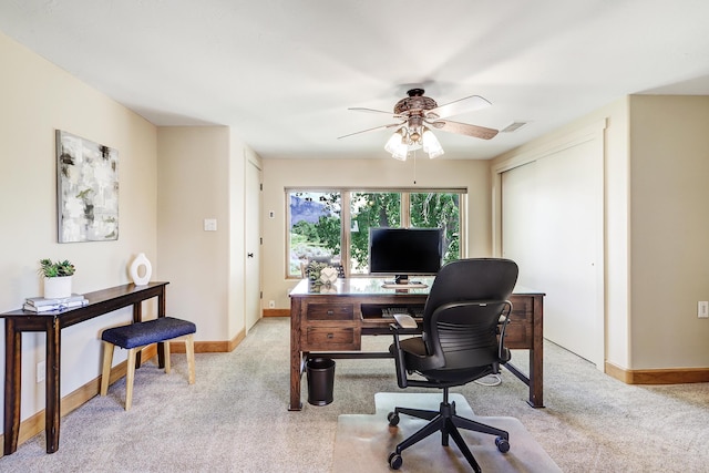 276 Trosello Ln, Corrales, NM 87048 - home office with carpet floors and ceiling fan