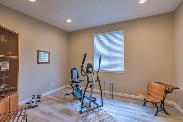 2952 Kings Canyon Loop NE, Rio Rancho, NM 87144 - exercise area with light wood-style floors and recessed lighting