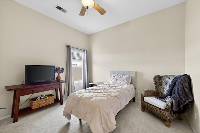 2504 Campeche Rd NE, Rio Rancho, NM 87144 - bedroom featuring light carpet and a ceiling fan