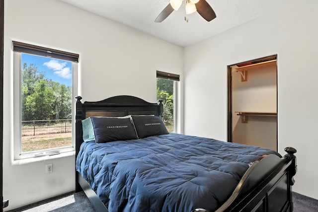 76 Otero Rd, Los Lunas, NM 87031 - carpeted bedroom with a spacious closet and ceiling fan