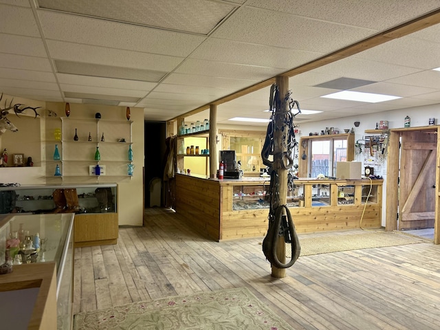 reception with a drop ceiling