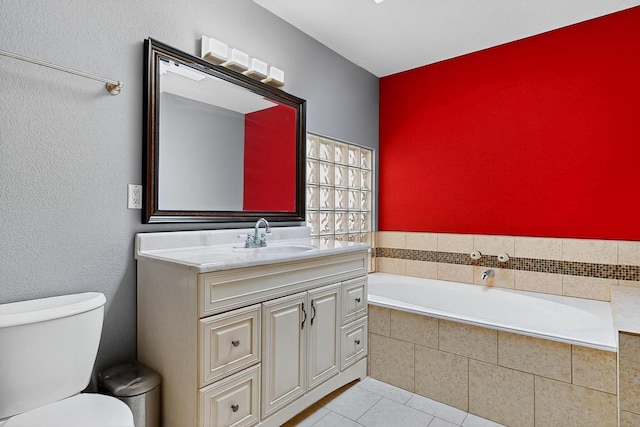 5415 Colleens Way NE, Albuquerque, NM 87111 - bathroom featuring a garden tub, tile patterned floors, and vanity