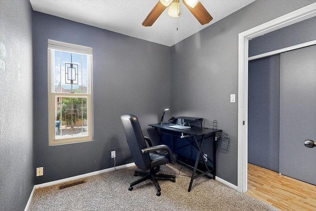 5415 Colleens Way NE, Albuquerque, NM 87111 - carpeted office space featuring a ceiling fan and baseboards
